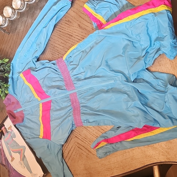 Spirit Vibrant 80s Workout Jumpsuit Size S NEW Condition - Picture 4 of 8